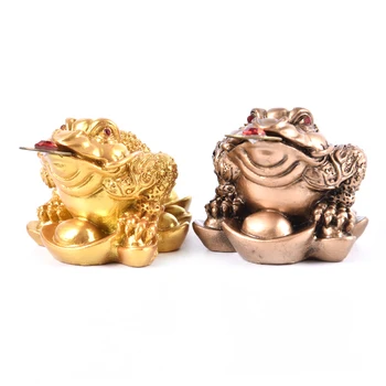 

Feng Shui Toad Money Chinese Gold Frog Toad Feng Shui Gift LUCKY Fortune Wealth For Home Office Decoration Tabletop Ornaments