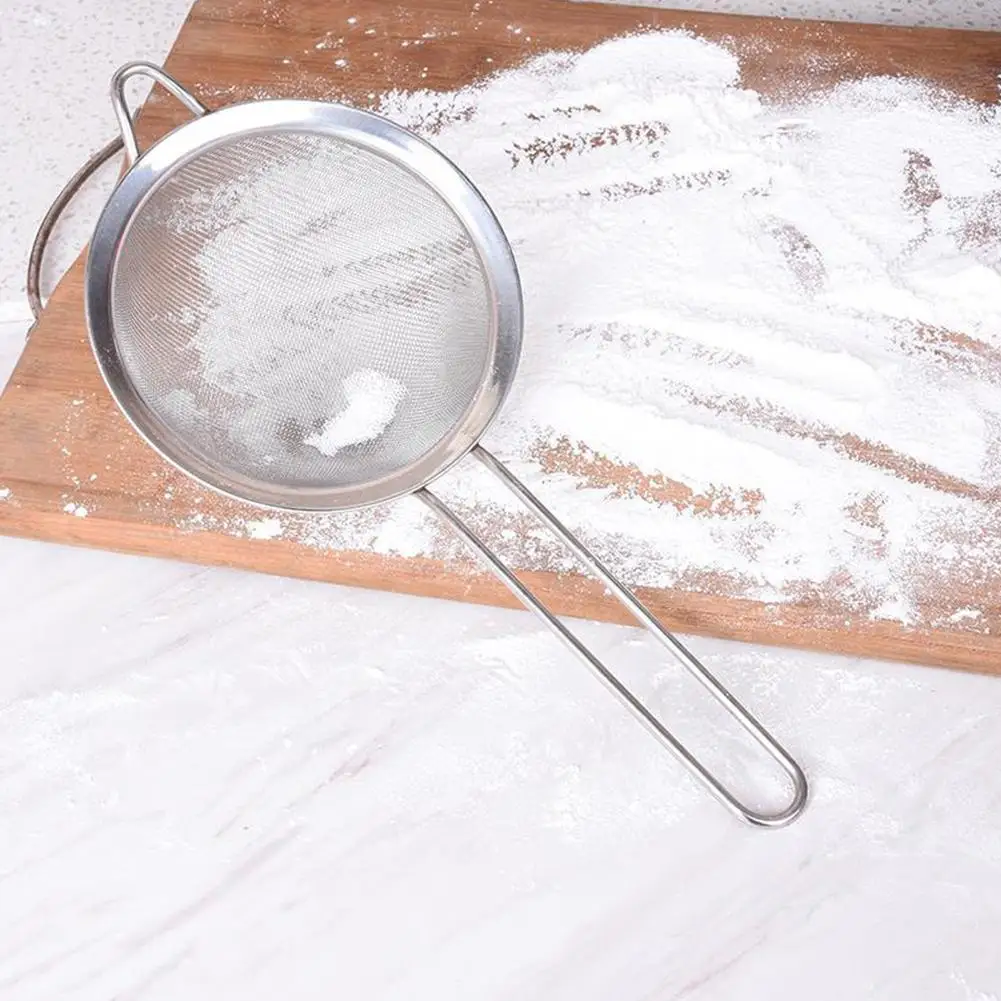 

Stainless Steel Wire Fine Mesh Sieve Oil Strainer Flour Baking Tools Colander Sifter DIY Kitchen Filtering Z4N4