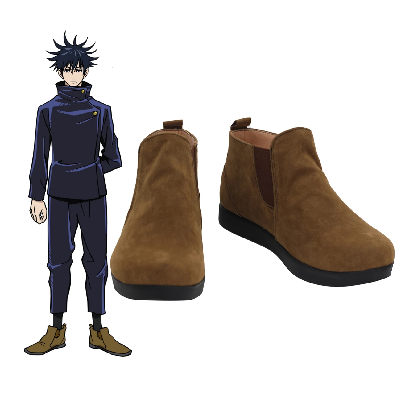

Megumi Fushiguro Shoes Cosplay Jujutsu Kaisen Megumi Fushiguro Cosplay Boots Brown Shoes