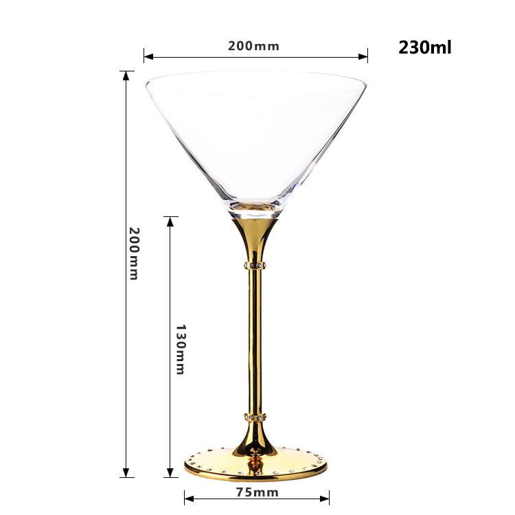 Oh Trend стеклянный Кубок старомодный стеклянный стакан для мартини, стакан для виски из нержавеющей стали, подставка, Хрустальное стекло es для питья, украшение для дома - Цвет: OH13130C