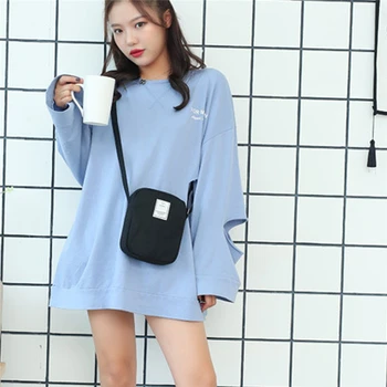 

Korean Style Canvas Bag Mobile Phone Bag Girl Solid Color Messenger Bags Purse Female Shoulder Handbags Clutch Phone Purse Bags