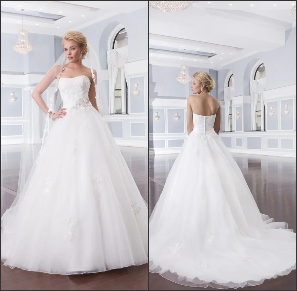 ^*Best Offers 2014 Wit lange jurk bruidsjurken lace up back