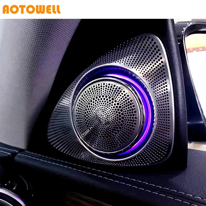 64 cor 3d rotação luz tweeter para mercede benz c/glc/s/e classe w205 w213 x253 w222treble alto-falante led agudos áudio