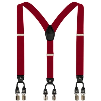 

High Quality Y Shape Elastic Clip-on Unisex Suspenders 6 Clip Pants Braces Adjustable Elasticated Women Men Suspender Straps