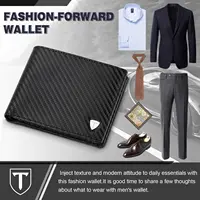 wallets for men Carbon Fibre Leather Fashion Business Purse RFID Blocking Bifold Coin Pocket Men's wallet 2