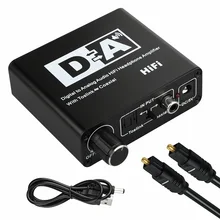 Hifi DAC Amp цифро-аналоговый аудио конвертер RCA 3,5 мм усилитель для наушников Toslink оптический коаксиальный выход портативный dac 24 бит