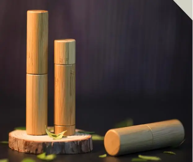 10pcs/lot DIY Bamboo Empty Lip Gross Container Lipstick Tube Container Lip Balm Tubes Bamboo Lipstick Tube