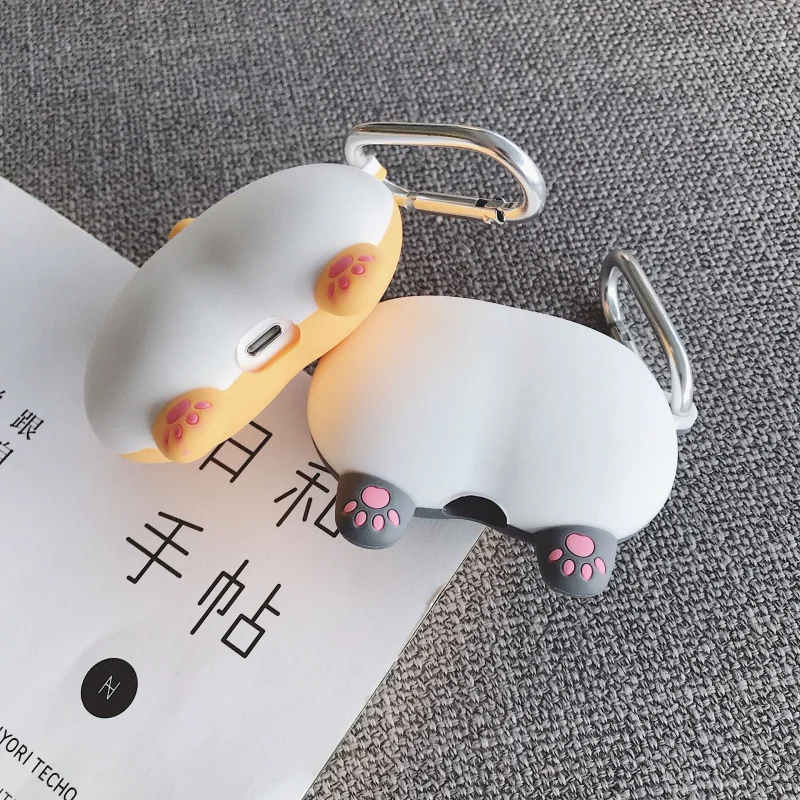 Feiseli силиконовые наушники Airpods 1 2 Pro с милой собачкой корги, защитный чехол, беспроводной Bluetooth чехол для наушников