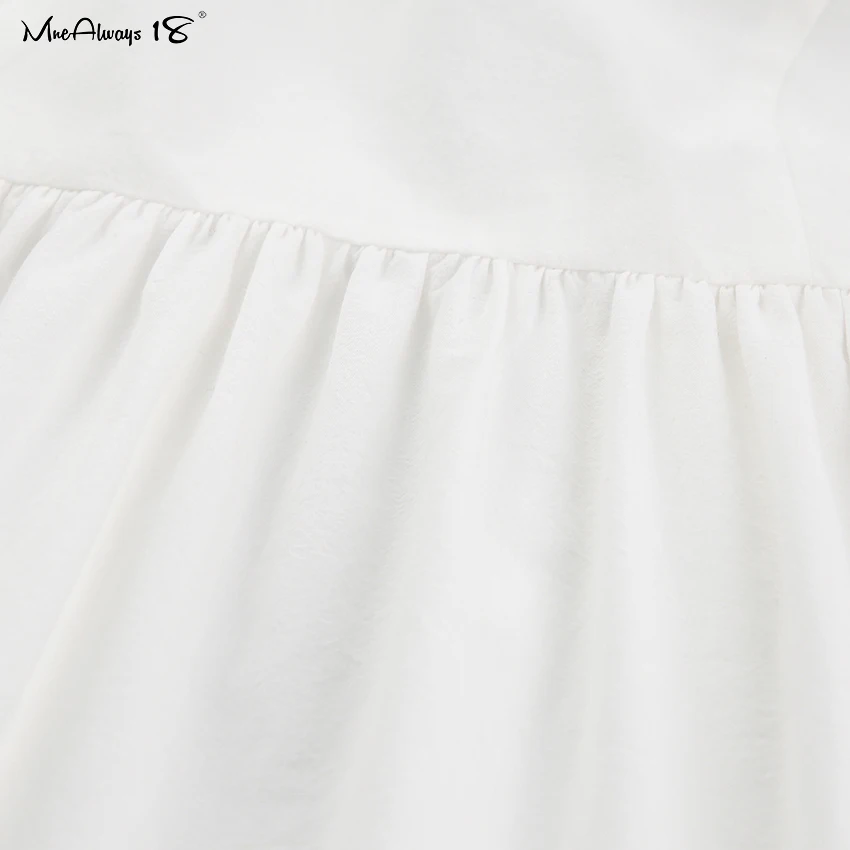 Sexy Off Shoulder White Women Dress Cotton Big Puff Sleeve Dress Short A-line Summer Mini Dress Ladies Pleated Loose