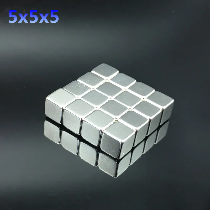 64 шт. Неодимовый Магнит 5x5x5 мм редкоземельный маленький сильный блок постоянный 5*5*5 мм холодильник Электромагнит NdFeB никель магнитный