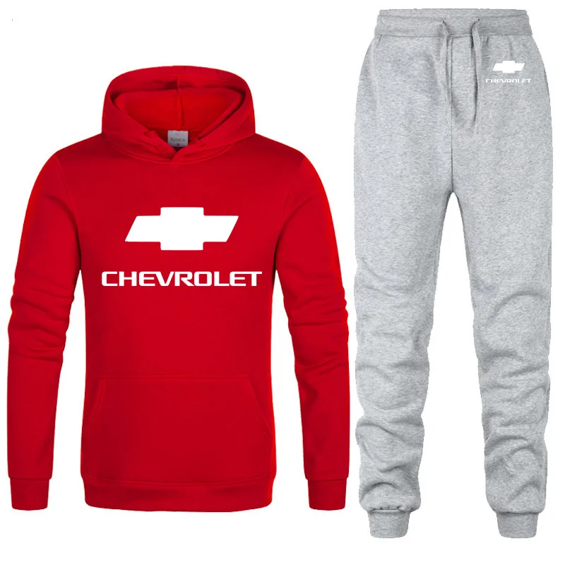 Толстовки для мужчин, автомобиль Chevrolet, принт логотипа, унисекс, толстовка, модные мужские худи, хип-хоп, harajuku, повседневные флисовые толстовки, штаны, костюм из 2 предметов