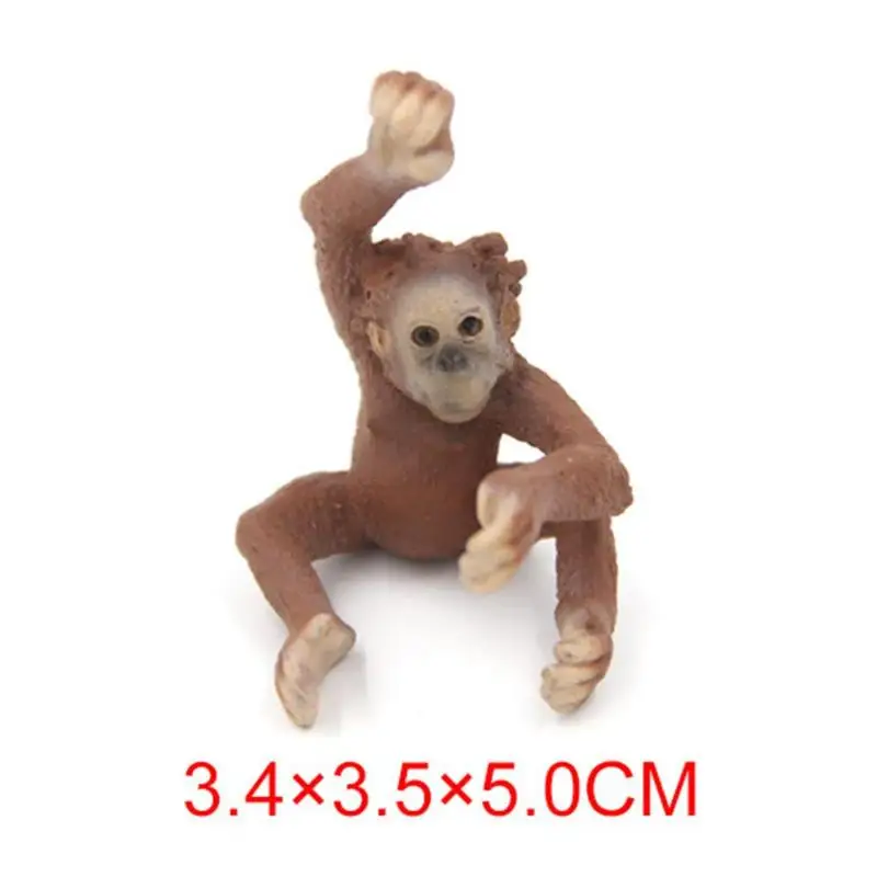 Mini PVC Simulation Static Wild Animal Orangutan Model Solid Toy Crafts