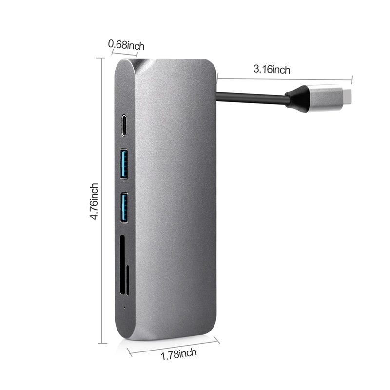 Полный тип C к Vga концентратор адаптер Vga+ Pd+ Usb 3,0X2+ Sd/Tf конвертер для Pro/Pc/Switch/Meeting/Game