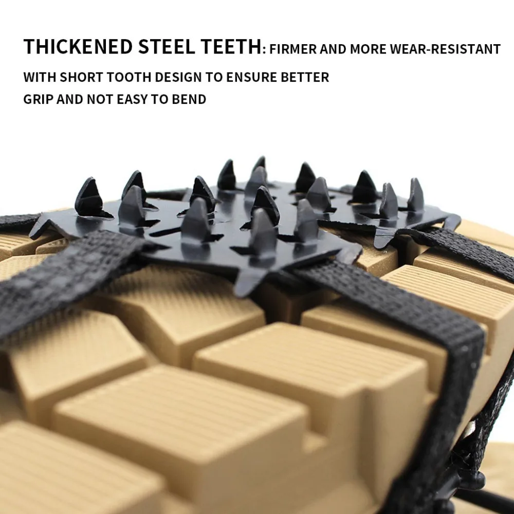 24-Teeth Sports Anti-Slip Ice Cleats Shoe Boot Grips Crampon Chain Spike #4D03 (14)