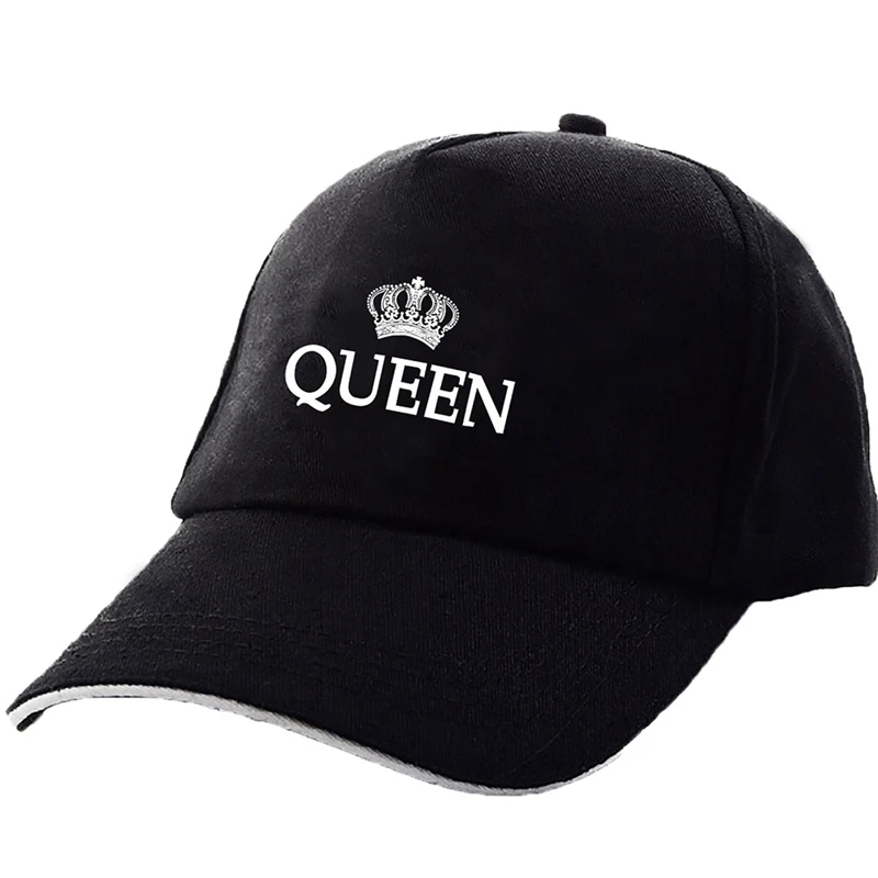 Новинка, бейсбольная кепка KING QUEEN, корона, вышивка, бейсболка, акриловая Кепка для мужчин и женщин, подарки для влюбленных, хип-хоп кепка, s, регулируемая - Цвет: BK2