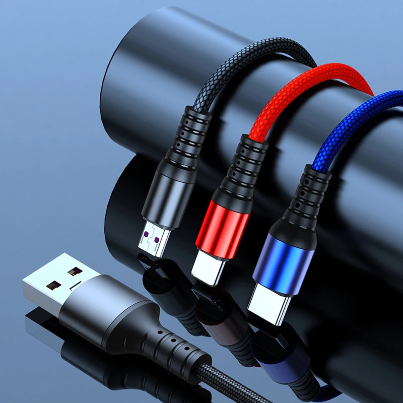 3 In 1 Fast Charger Cable For Samsung Xiaomi Poco SmartPhone Tablet