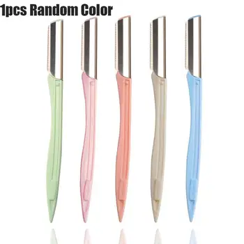 

New Hot Simple Eyebrow Lip Razor Trimmer Blade Shaver Knife Hair Remover Makeup Tool New Shaping Beauty Tool Color Random
