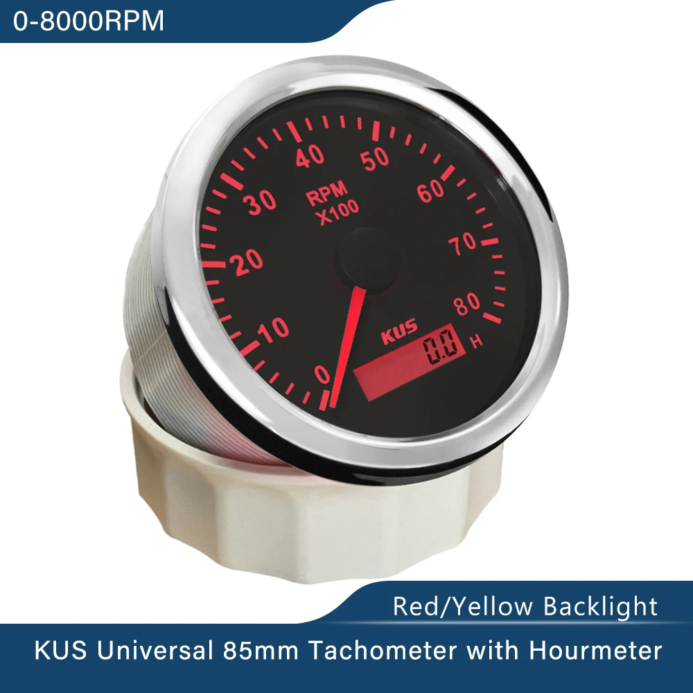 Kus Marine 85Mm Toerenteller Gauge Met Urenteller Rpm Toerenteller 3K