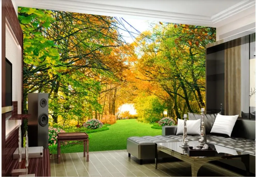 

Custom mural on the wall 3d photo wallpaper Park forest trail scenery home decor living room wallpaper for walls 3 d in rolls