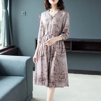 

summer chiffon dress 2019 boho style beach dress fashion short sleeve v-neck polka dot A-line party dresses sundress vestidos