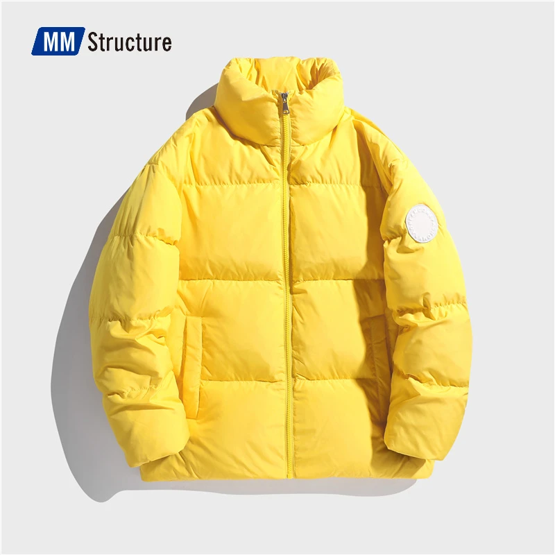 rab down jacket All-match Stand Collar Men Puffer Jacket Youthful Vitality Puffy Coat Unisex Winter High-quality Trend Loose Male Down Jacket black puffer jacket