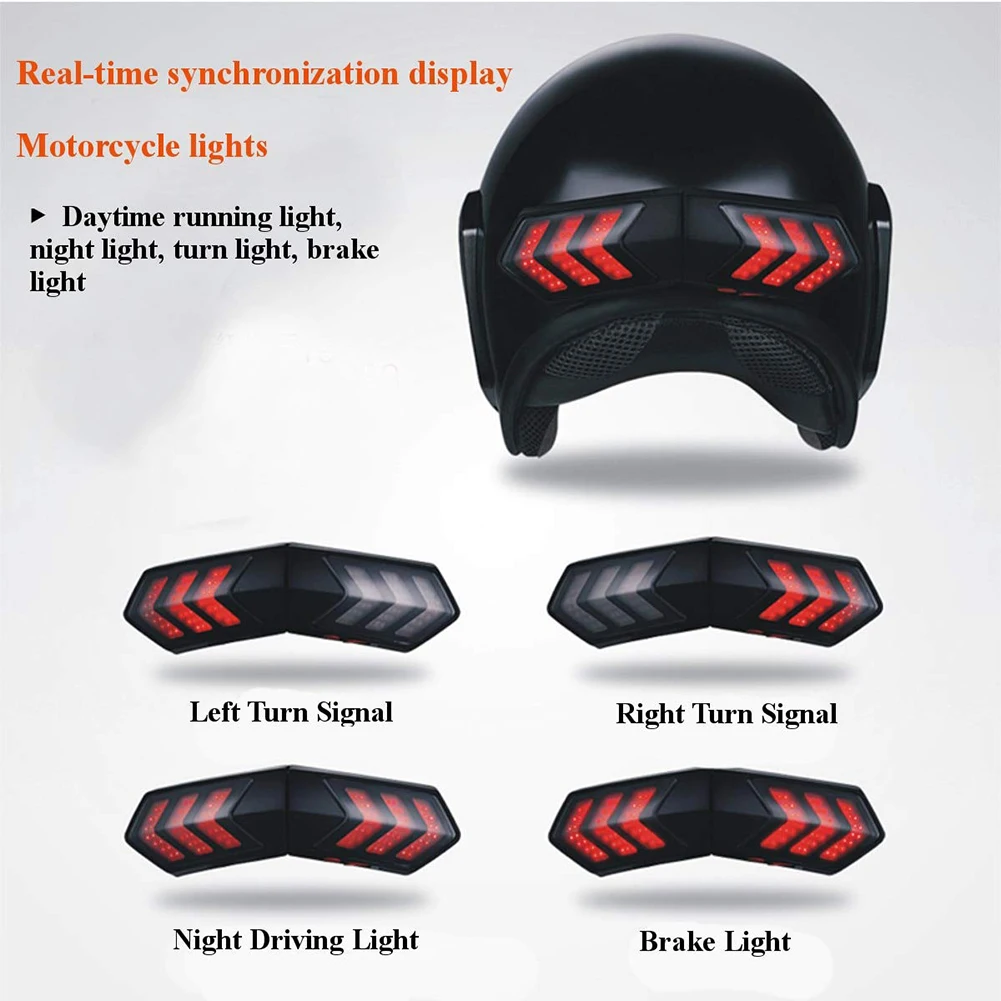 Мотоциклетный шлем, беспроводной светодиодный стоп-сигнал безопасности, световые указатели поворота, мотоциклетный шлем с сигналом поворота