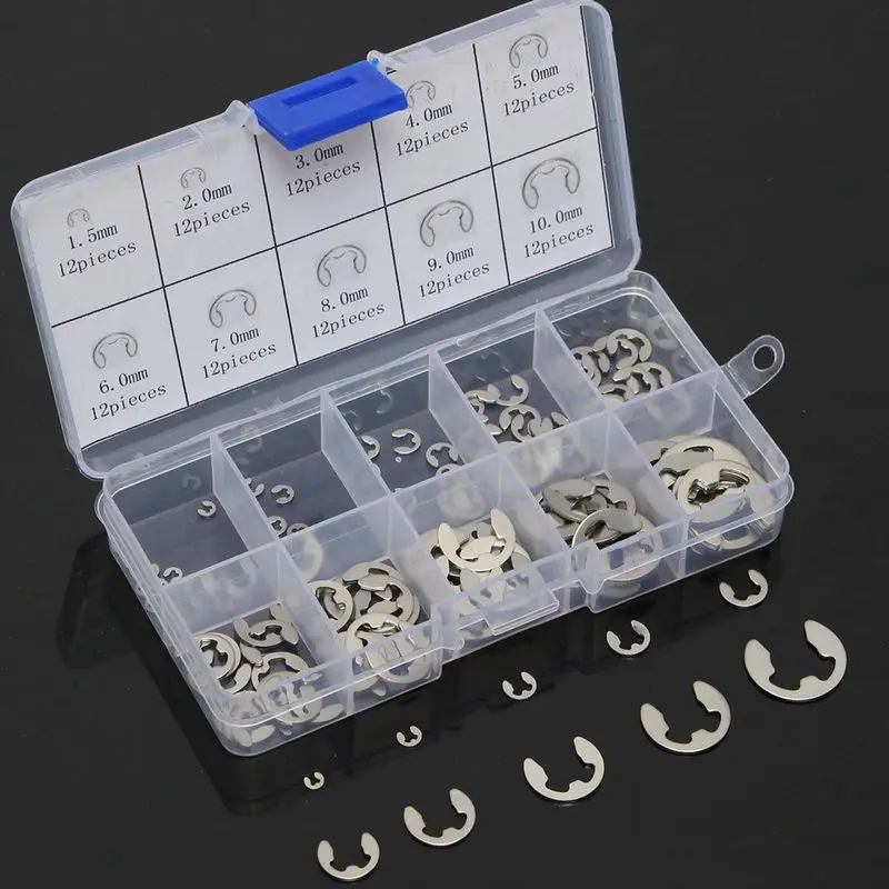 120 шт. Нержавеющая сталь E зажим для сохранения стопорное кольцо комплект