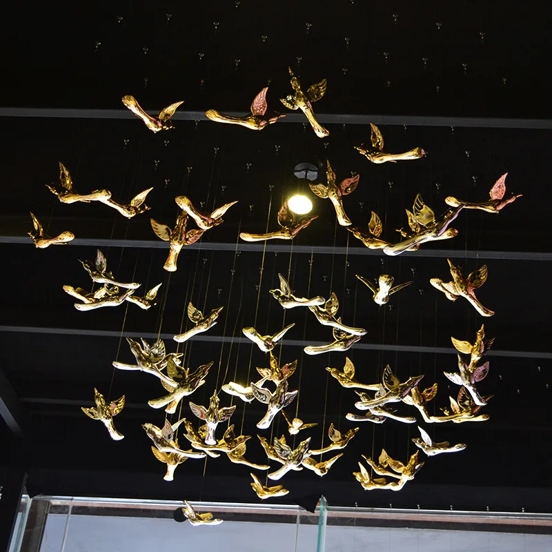 Hanging Gold plated Birds Decoration Hotel Acrylic wall hanging decor fairy garden miniatures home decoration christmas figurine Hanging Gold plated Birds Decoration Hotel Acrylic wall hanging decor fairy garden miniatures home decoration christmas figurine