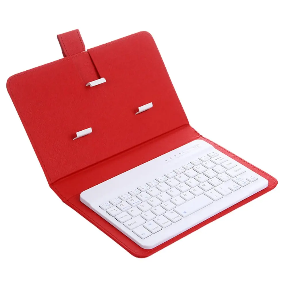 Mini teclado sem fio bluetooth, suporte caso