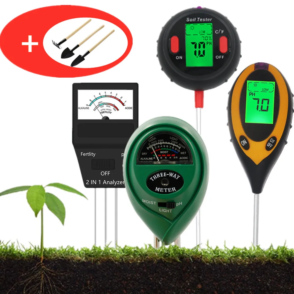 3/4/5in1 LED LCD Soil Meter pH Tester Water Moisture Light Humidity Garden Home 3/4/5in1 LED LCD Soil Meter pH Tester Water Moisture Light Humidity Garden Home