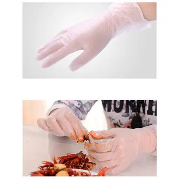 

Disposable Pvc Gloves Transparent Powder-Free Food Processing Protective Gloves Catering Nail Inspection Gloves 100 Pieces