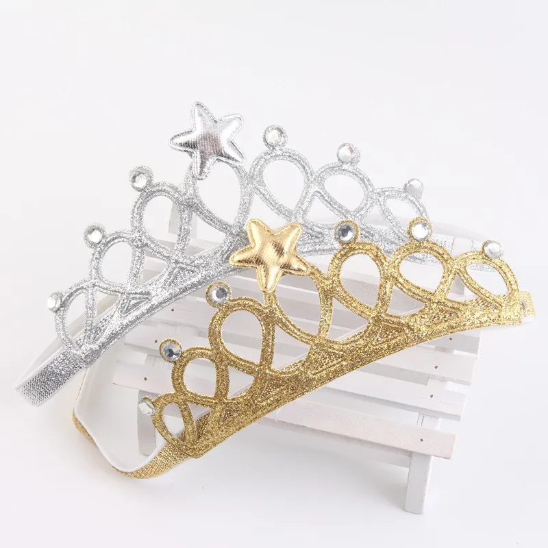 Fancy Little Girls Princess Headbands Cute Hairband Kids Crown Headband Gold and silver Hair Band Accessories Glitter