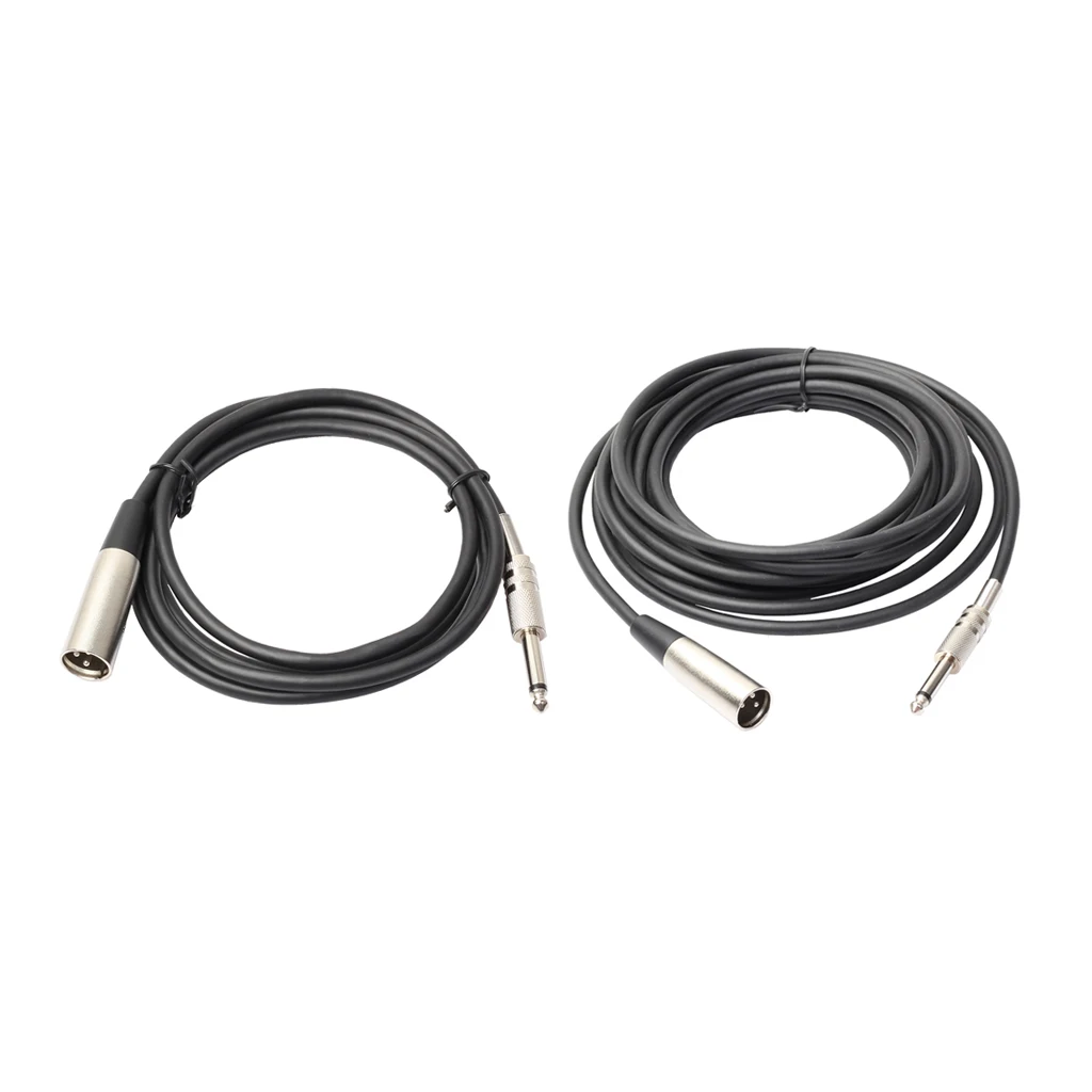 

2pcs XLR 3Pin Male to 6.35mm Audio Connector Mic Cable for Microphone Studio Pro Audio
