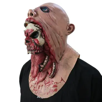 

Halloween Zombie Mask Melting Face Horror Costume Dead Scary Full Head Masks Bloody Party Cosplay Masquerade Latex Props