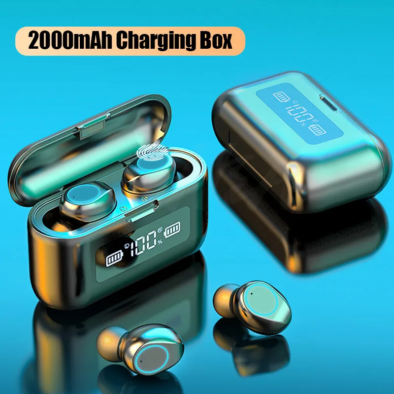 TWS Wireless Bluetooth Earphone with Microphone Sports Waterproof Wireless Headphones Headsets Touch Control Earbuds For Phone