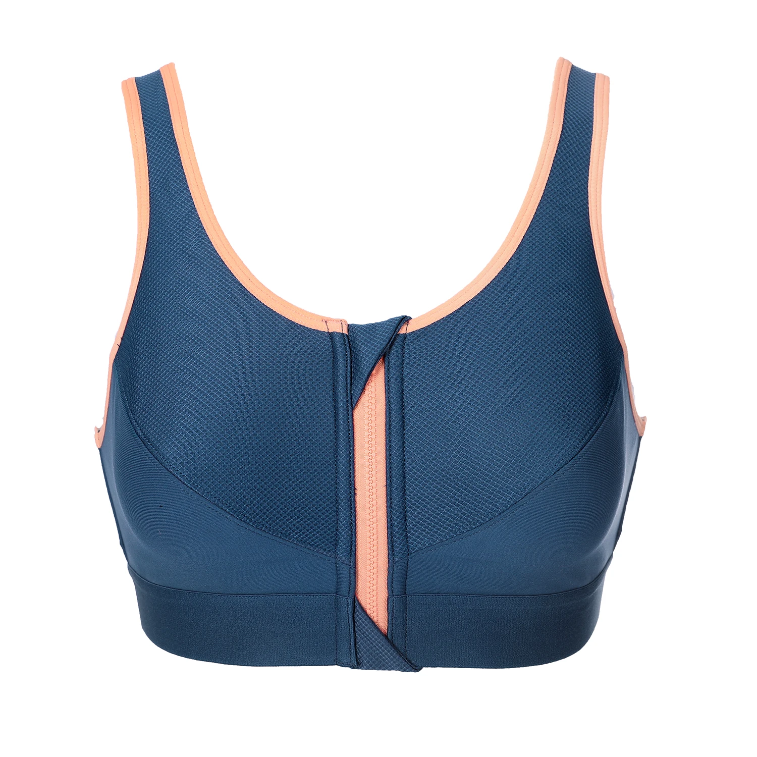 SYROKAN Women's High Impact Zipper Front Non-padded Wire Free X Back Sports  Bra