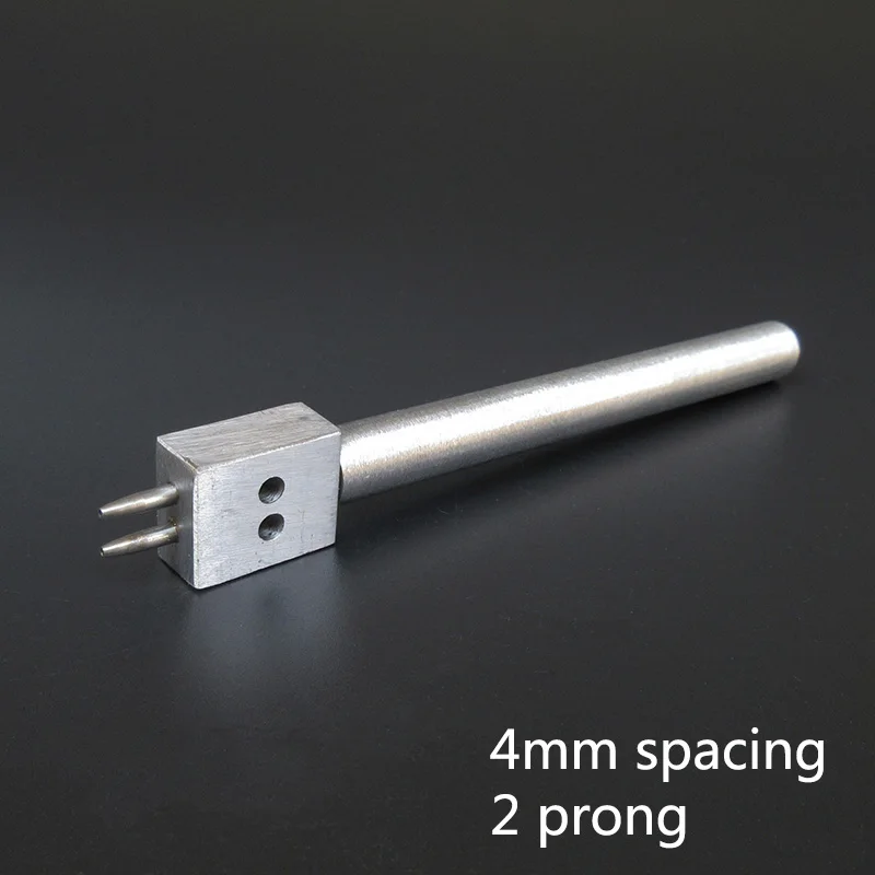 4mm 2 prong 1pcs Кожаный Craf 1,0 мм Дырокол ряд зубец строгальный нож, инструменты для макияжа, сшитые вручную отверстие 2/4/6 отверстий 4/5/6 мм расстояние - Цвет: 4mm 2 prong 1pcs