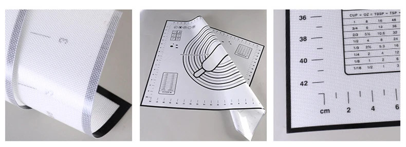 Силиконовый антипригарный коврик для выпечки со шкалой, коврик для замеса теста, кондитерский лист, духовка, пищевая выпечка пирожных макарон