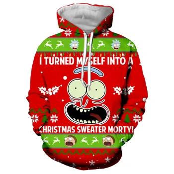 

Christmas 3D Print Rick and Morty Hoodies Hip Hop Sweatshirts Hipster Hoodie Unisex Casual Streetwear Clothing Harajuku Tops 5XL