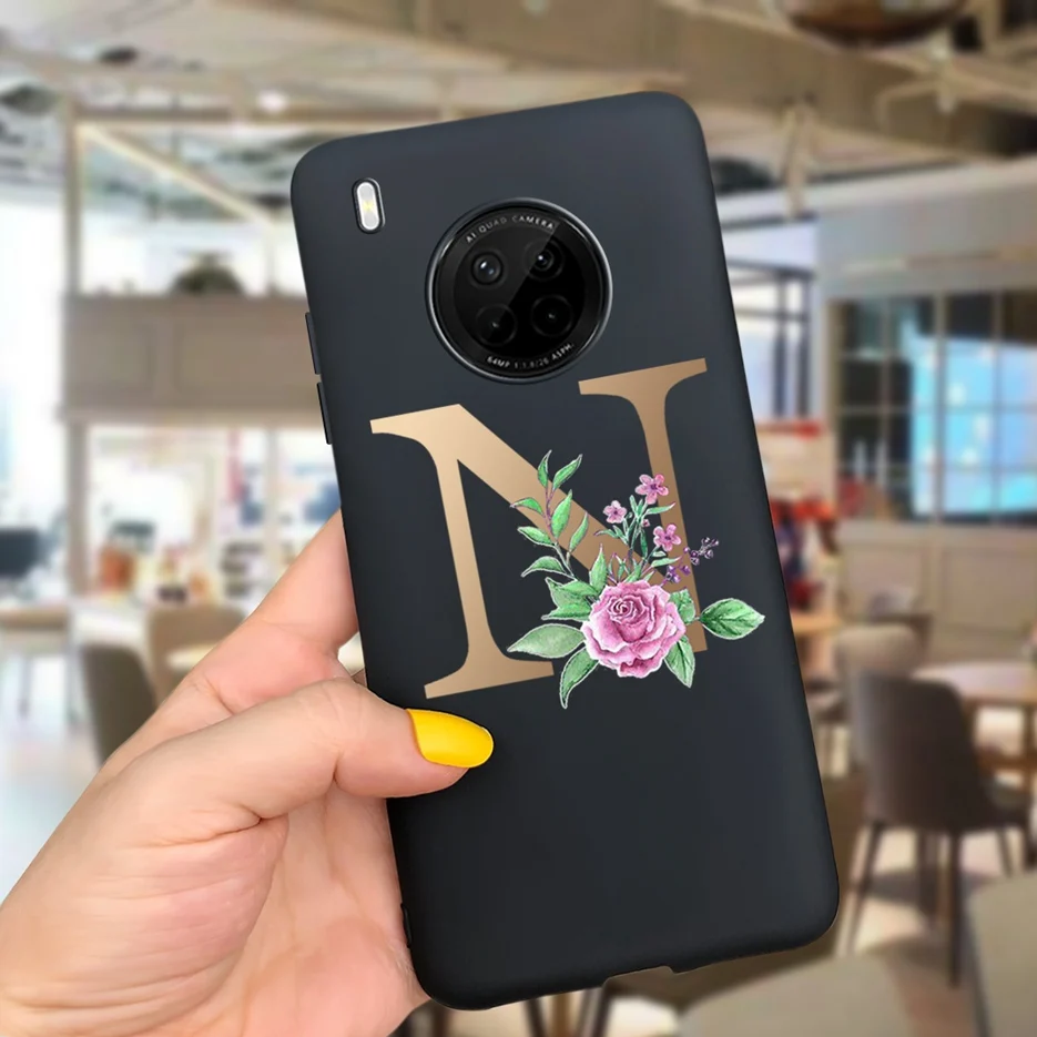 Cute Soft TPU Shockproof Phone Bumper Case with 26 Letters Design