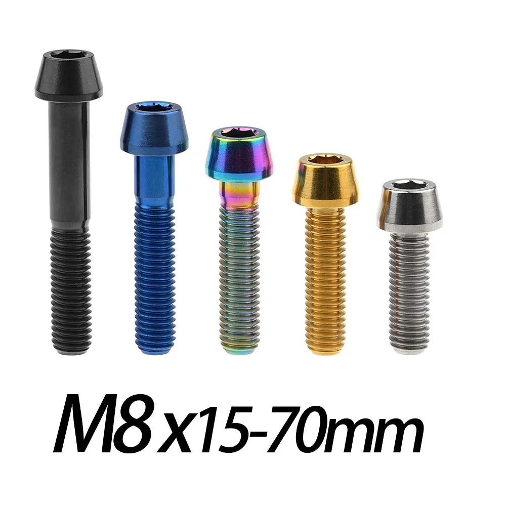 

Xingxi Titanium Taper Head Bolts M8x15 20 25 30 35 40 45 50 70mm Allen Key Ti Screw for Motorcycle MTB / Road Bike Accessories