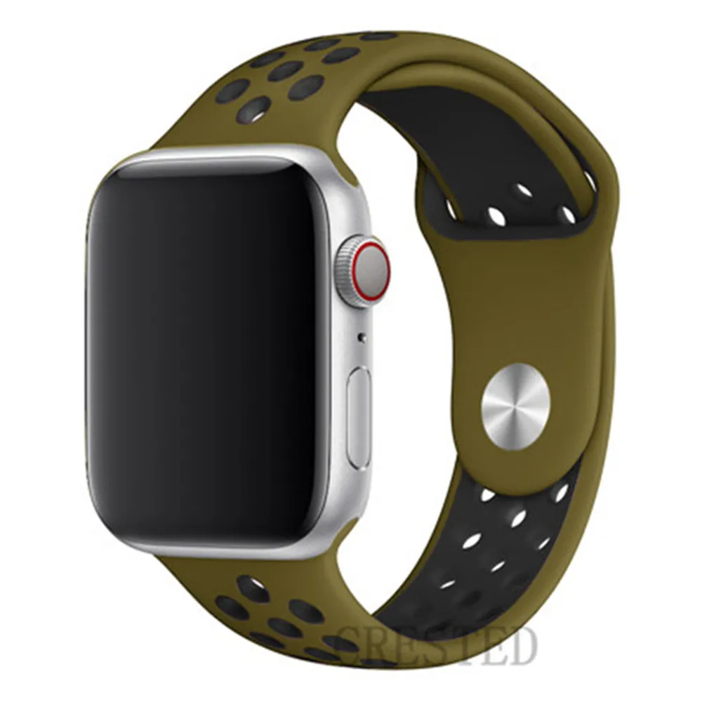 Olive Flak 31 Спортивный ремешок для apple watch band 44 мм/40 мм apple watch 5 4 3 band iwatch band 5 42 мм/38 мм correa браслет ремень аксессуары для часов - Цвет ремешка: Olive Flak 31