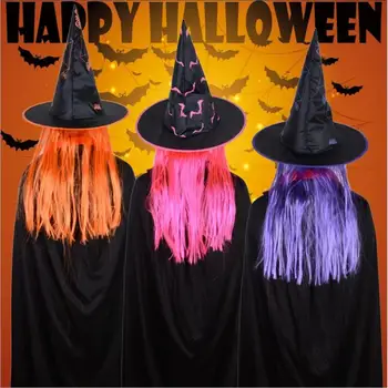

VIERUODIS Halloween Decoration Hat Party Masquerade Props Wig Witch Hat Celebration Ghost Festival Cosplay Easter Supplies