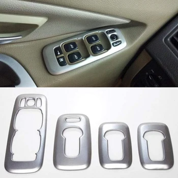 

4PCS Chrome Window Switch Control Pannel Door Handle Armrest Cover Trim for Volvo XC90 2002-2014