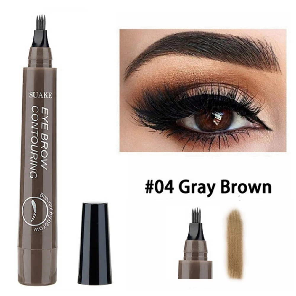 Microblading Eyebrow Pen Waterproof Fork Tip Eyebrow Tattoo Pencil Long Lasting Professional Fine Sketch Liquid Eye Brow Pencil