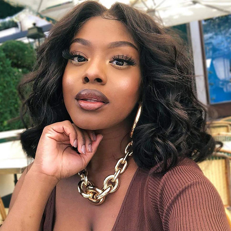 

Short Bob Wig Lace Front Human Hair Wigs For Blakck Women Brazilian Body Wave Baby Preplucked Hair 13x4 Remy Hd Lace Frontal Wig