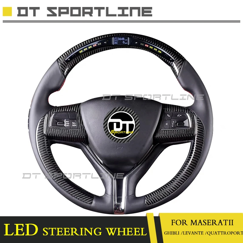 Индивидуальное углеродное волокно светодиодный руль для Maserati Levante Ghiblii Quattroporte