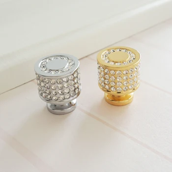 

Luxury Crystal Handle for Furniture Crystal Kitchen Cabinet Knobs Gold Drawer Pull BrightChrome Dresser Wardrobe Cupboard Knobs