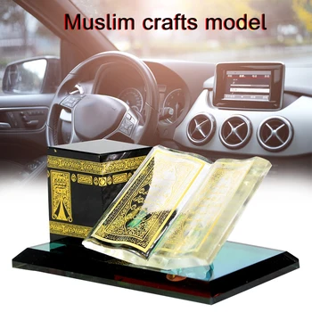 

Islamic Building Collectible Home Decor Souvenirs Gift Engraving Kaaba Model Desktop Bedroom Muslim Crystal Figurines Office Car