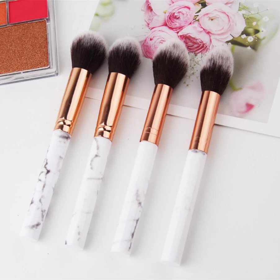 

1pc Professional Blusher Makeup brush nylon hair Marble Printing Make up Brushes Plastic handle Cosmetic Tools drop shipping